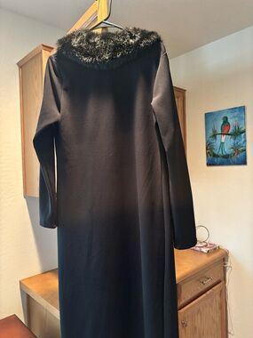 Indications  Duster With Fur Collar